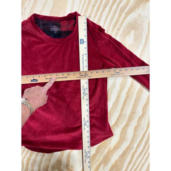 ClimateRight Cuddl Duds Velour Long Sleeve Top M Red Soft Cozy Pullover - Picture 2 of 6